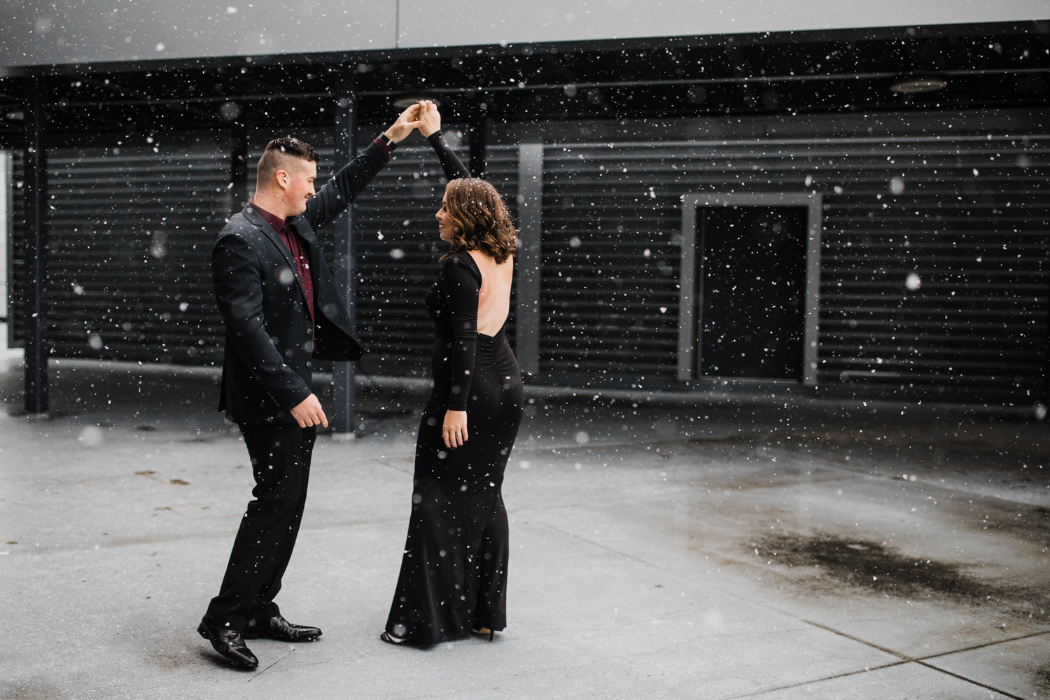 Brittany wanted an urban engagement session, which is not the easiest thing to produce in downtown Charleston, WV, but we utilized the newly renovated Civic Center and gave her a beautiful snowy photoshoot.