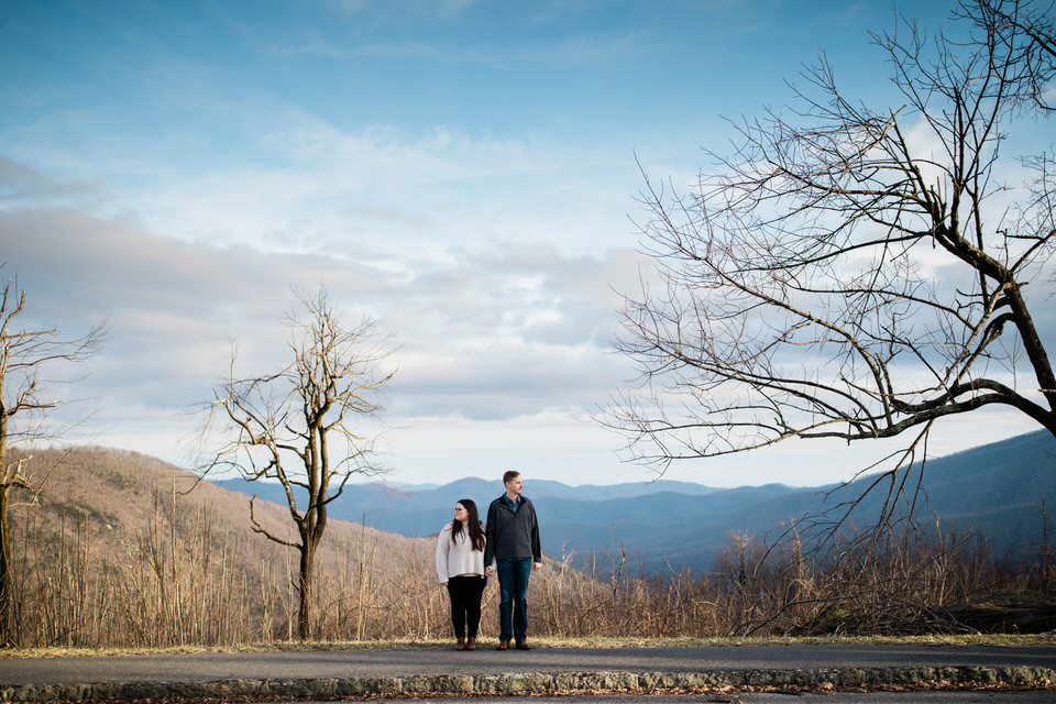 These two cuties got one of the first warm days of spring for their March engagement session on the Blue Ridge Parkway near Charlottesville and Staunton, Virginia.