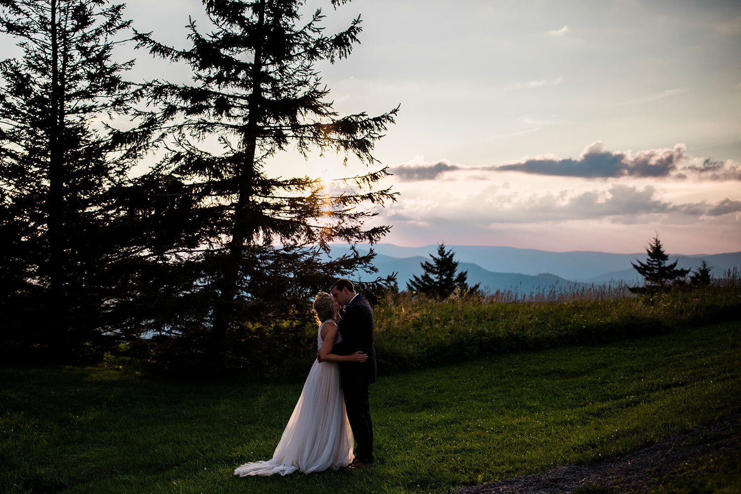 A night portrait after a recent wedding at Snowshoe Resort.