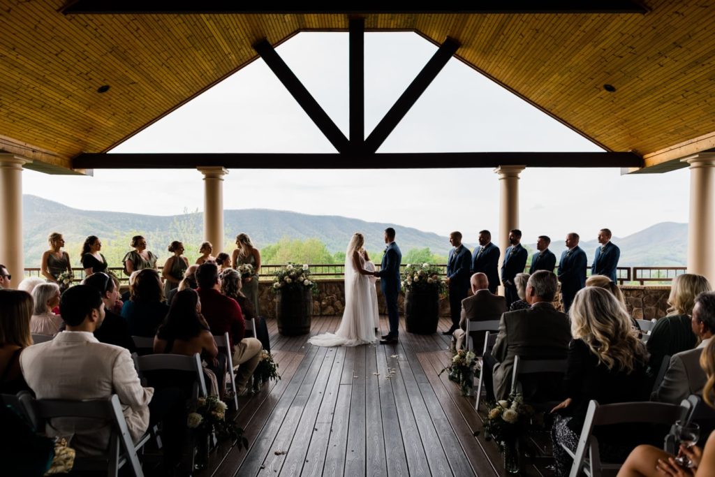 A couple getting married at House Mountain Inn in Lexington Virginia