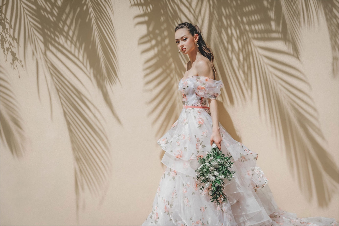 A Pastel Lace Wedding Gown For This Sophisticated Rainbow